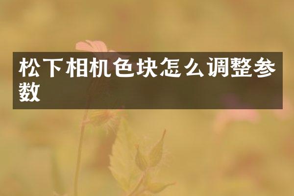 相机色块怎么调整参数