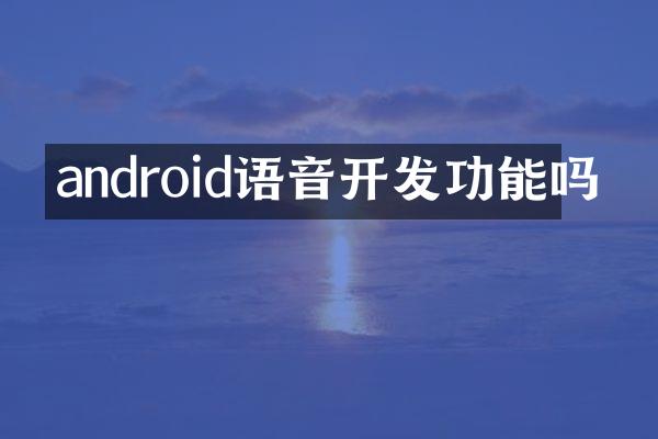 android语音开发功能吗