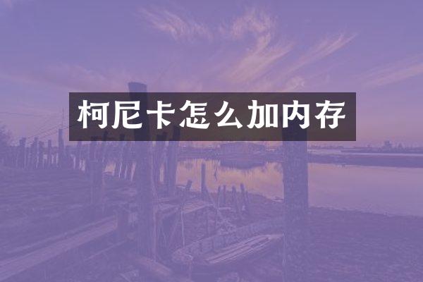 柯尼卡怎么加内存