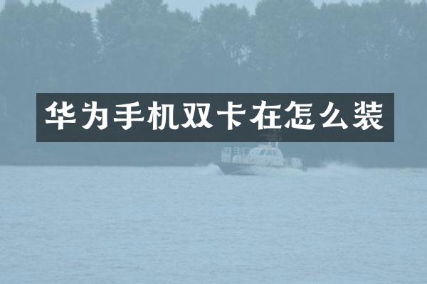 华为手机双卡在怎么装