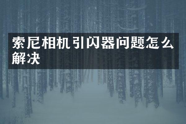 相机引闪器问题怎么解决
