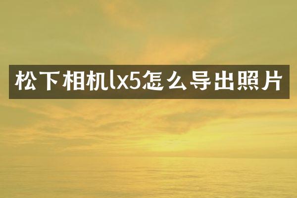 相机lx5怎么导出照片