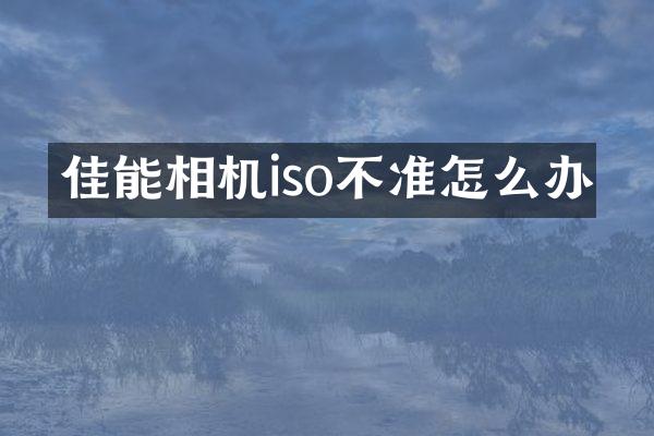 佳能相机iso不准怎么办