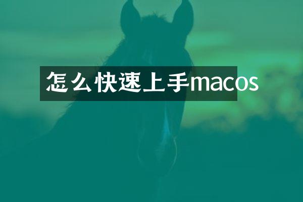 怎么快速上手macos