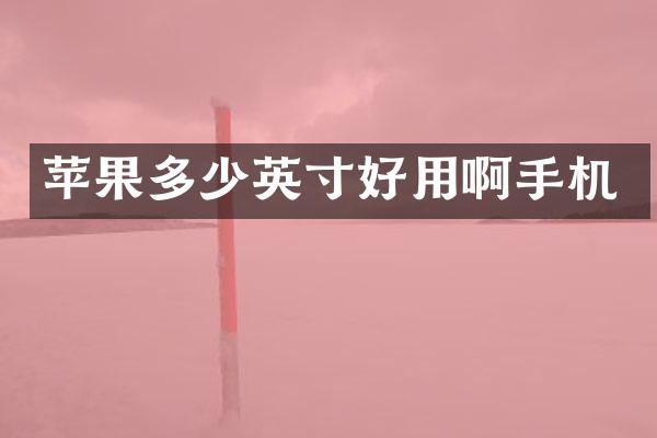 苹果多少英寸好用啊手机