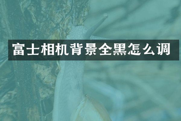 富士相机背景全黑怎么调