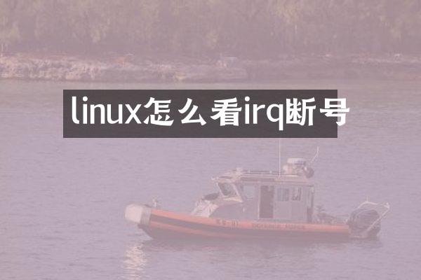 linux怎么看irq断号
