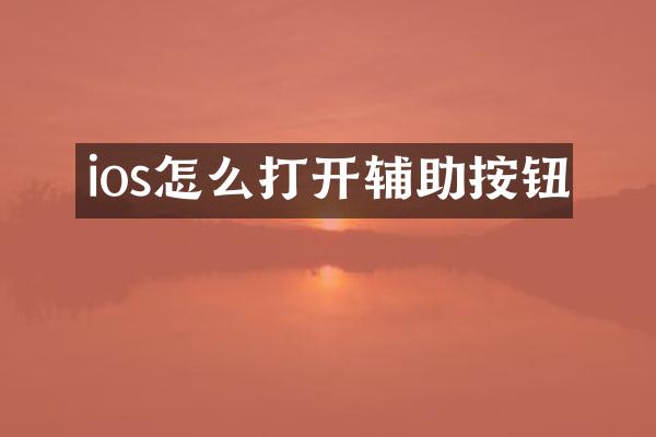 ios怎么打开辅助按钮