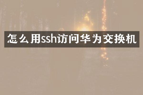 怎么用ssh访问华为交换机