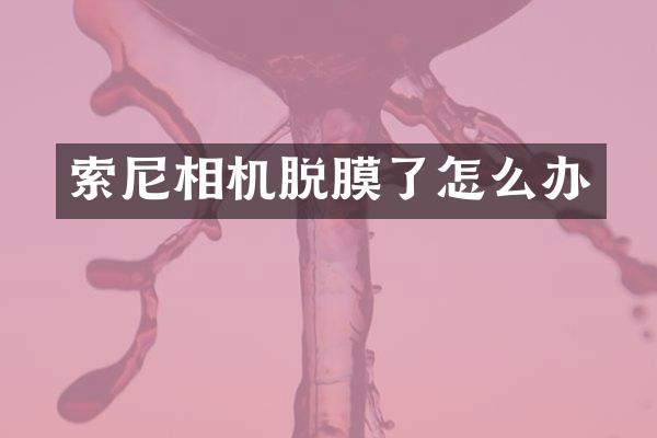 相机脱膜了怎么办