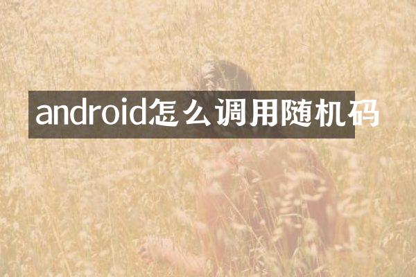 android怎么调用随机码