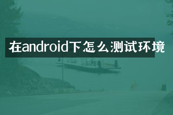 在android下怎么测试环境