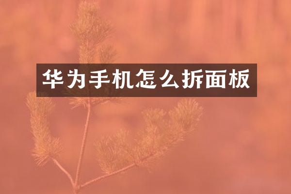 华为手机怎么拆面板