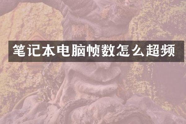 笔记本电脑帧数怎么超频