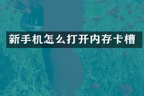 新手机怎么打开内存卡槽