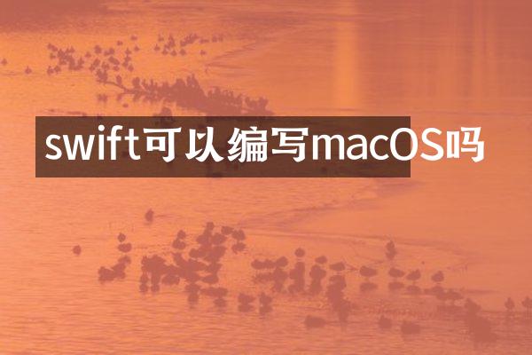 swift可以编写macOS吗