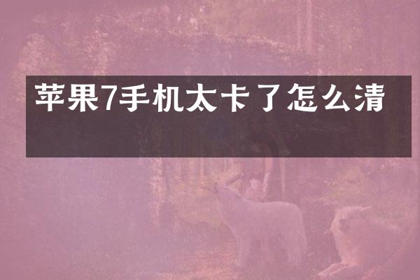 苹果7手机太卡了怎么清理
