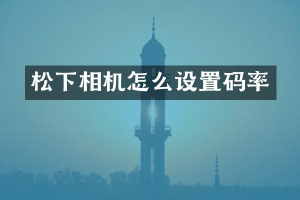 相机怎么设置码率