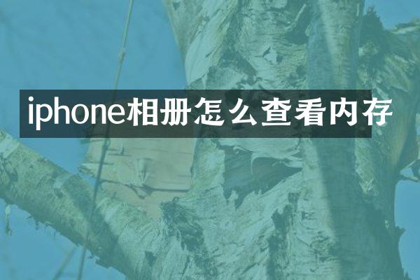 iphone相册怎么查看内存