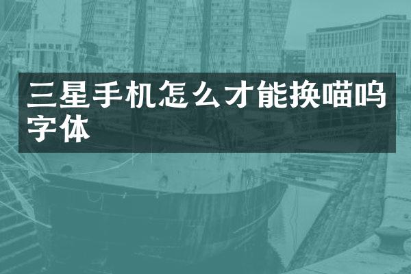 三星手机怎么才能换喵呜字体