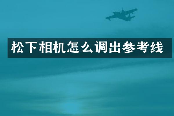 相机怎么调出参考线