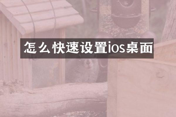 怎么快速设置ios桌面