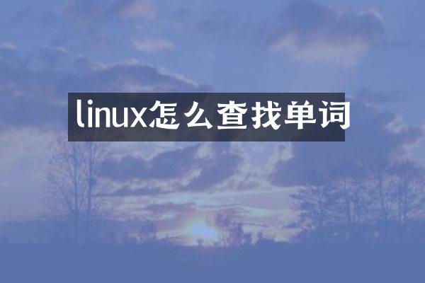 linux怎么查找单词