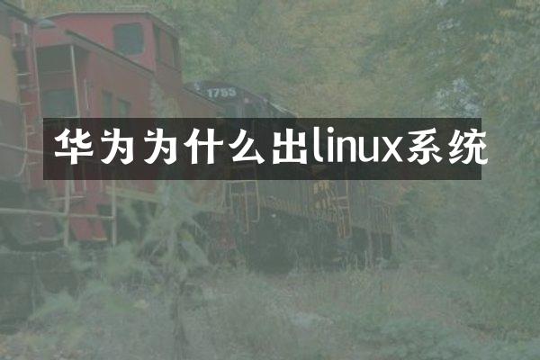 华为为什么出linux系统
