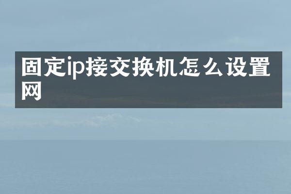 固定ip接交换机怎么设置上网