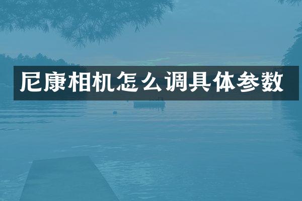 尼康相机怎么调具体参数