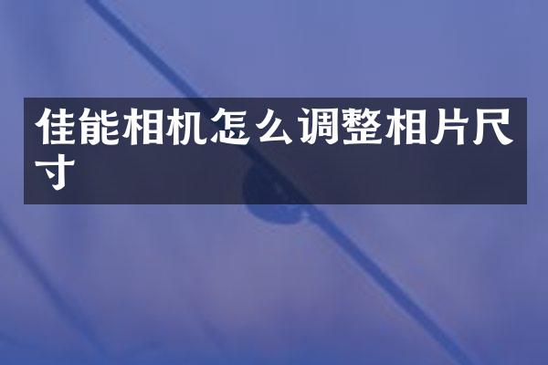 佳能相机怎么调整相片尺寸