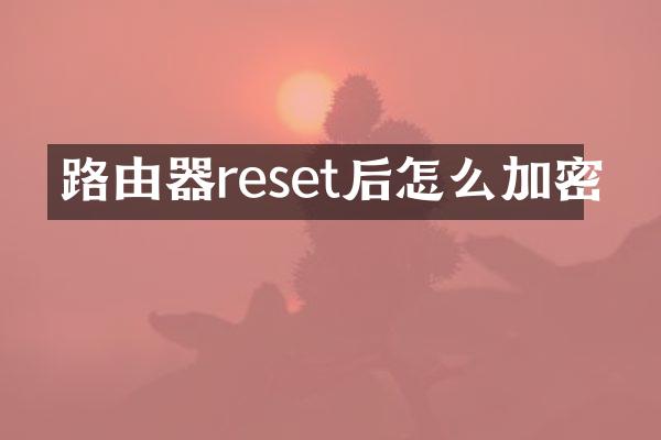 路由器reset后怎么加密