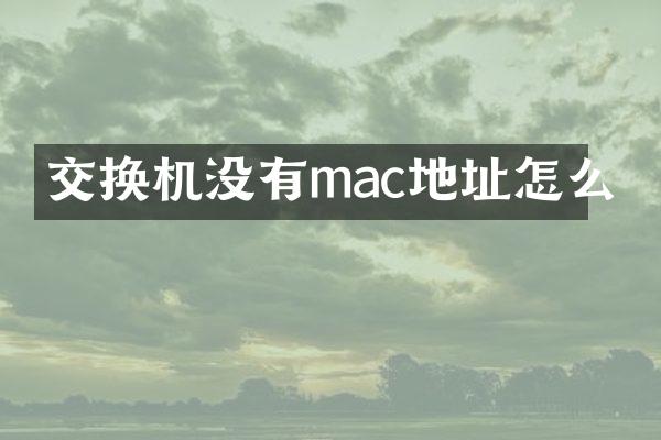 交换机没有mac地址怎么