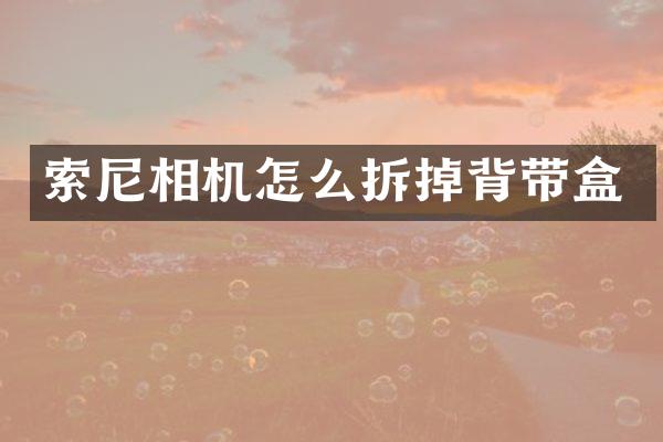 相机怎么拆掉背带盒