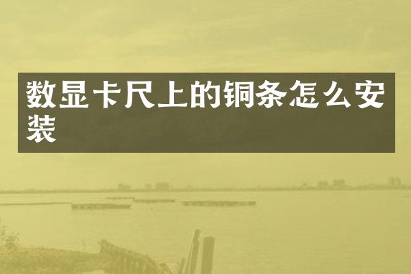 数显卡尺上的铜条怎么安装