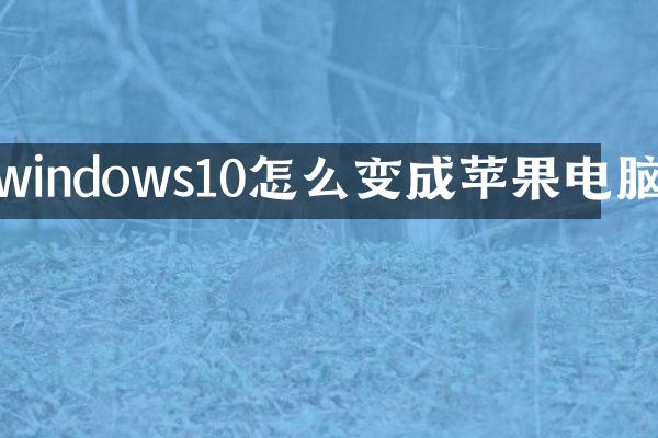 windows10怎么变成苹果电脑