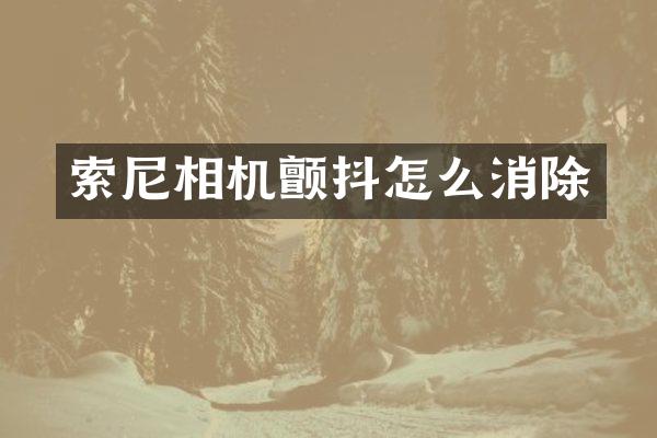 相机颤抖怎么消除