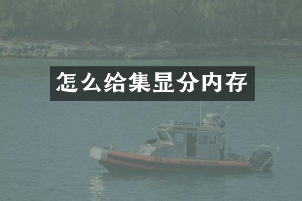 怎么给集显分内存