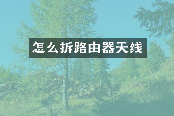 怎么拆路由器天线