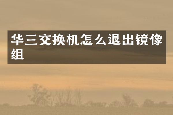 华三交换机怎么退出镜像组