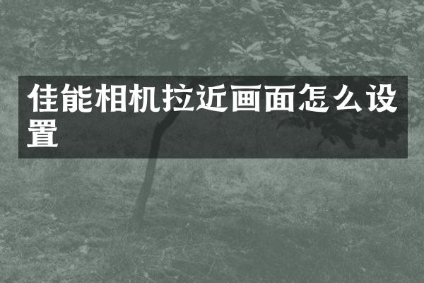 佳能相机拉近画面怎么设置