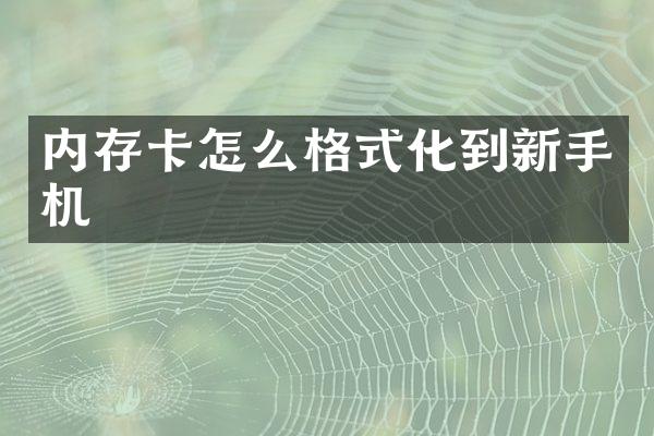 内存卡怎么格式化到新手机