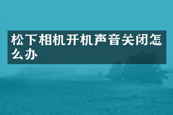 相机开机声音关闭怎么办