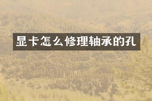 显卡怎么修理轴承的孔