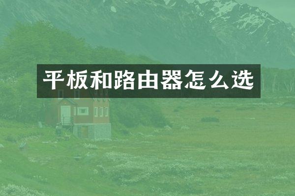平板和路由器怎么选