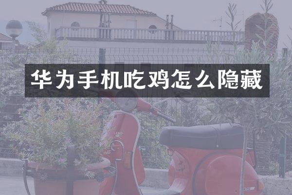 华为手机吃鸡怎么隐藏