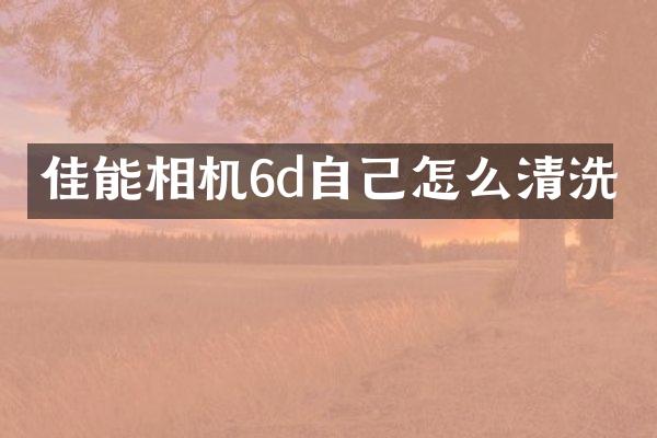 佳能相机6d自己怎么清洗