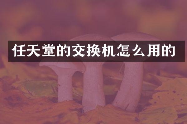 任天堂的交换机怎么用的