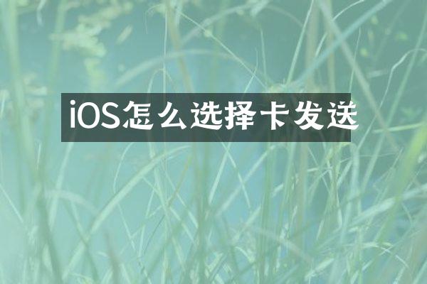 iOS怎么选择卡发送