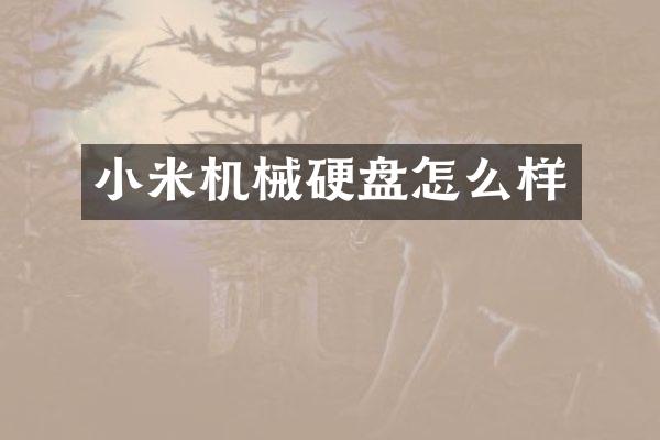 小米机械硬盘怎么样